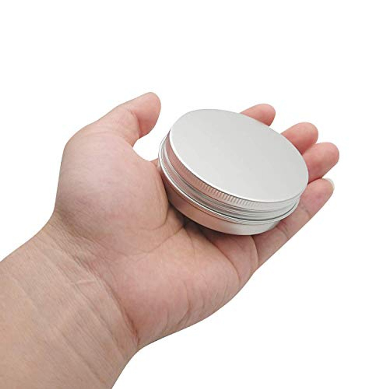 Hulless 0.5 Ounce Aluminum Tin Jar Refillable Containers 15 ml Aluminum Screw Lid Round Tin Container Bottle for Cosmetic ,Lip Balm, Cream, 12 Pack.