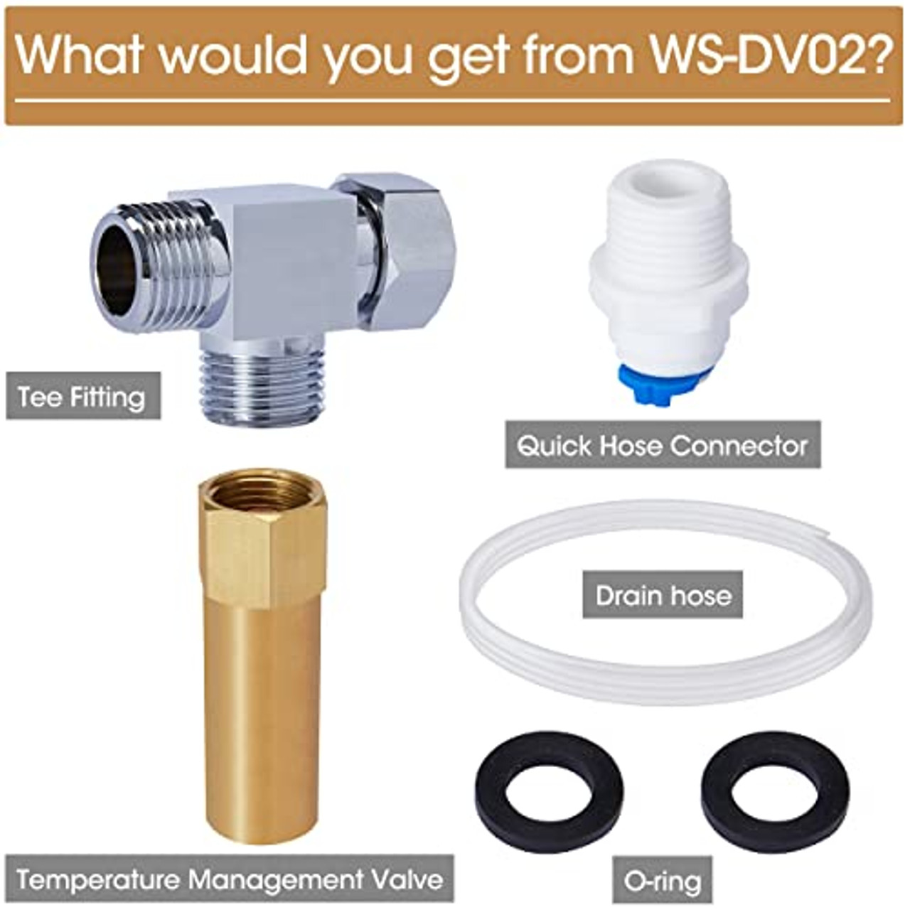 HQUA WS-DV02 Hot Water Drain Valve, Temperature Management Valve for HQUA  OWS-6 UV Water