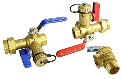 FOGATTI 3/4 Inch IPS Isolator Tankless Water Heater Industry Leading Service Valve Kit With Pressure Relief Valve, Upgraded Clean Brass Construction