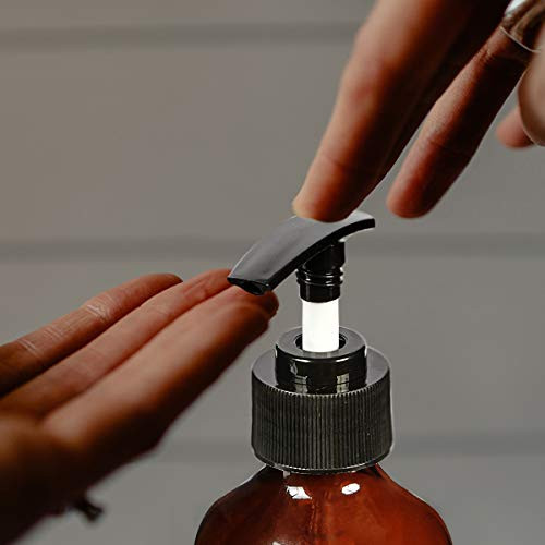 8Oz Amber Glass Pump Bottles 8 Pack, Empty Refillable Shampoo Bottles