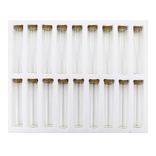 10x75mm Test Tubes with Cork Stoppers and Cardboard Rack, Borosilicate