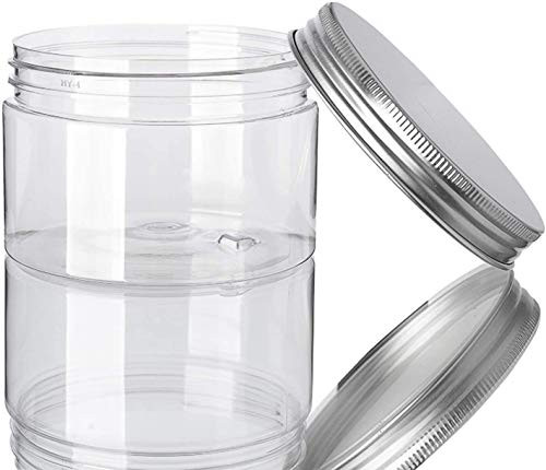 16 Ounce Clear Plastic Jars Containers With Screw On Lids Refillable