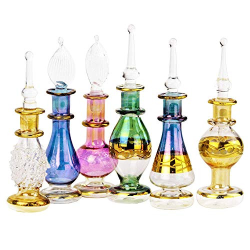 CraftsOfEgypt Genie Blown Glass Miniature Perfume Bottles for Perfumes