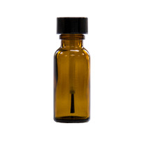 1/2 oz (15ml) Amber Glass Bottle - w/ Black Brush Cap
