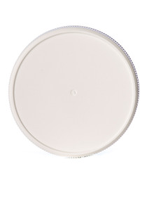 White PP 70-400 ribbed skirt lid with foam liner