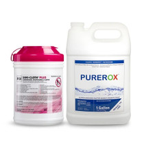 PDI Sani-Cloth Plus Germicidal Wipes (Pack of 160) + 1 Gallon Purerox Disinfectant Spray