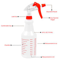 Duracare Plastic Spray Bottles with Adjustable Nozzle, for All Purpose Cleaning Solutions (24oz) - Household and Commercial Use Includes 3 Trigger Spray Bottles, Funnel, Marker and Caps