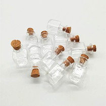 10Pcs Square Shape Mini Glass Bottles Essential Oil Bottle Perfume Bottle Wish Bottles,Necklace Decorative Pendant