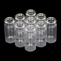 10ml Vials-Transparent Glass Headspace Vials with Plastic-Aluminum Flip Off Caps and Rubber Stoppers, 100 Pack, 20mm Flat Bottom Lab Vial (Transparent)
