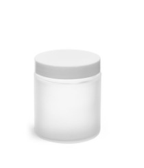 4 Oz Frosted Clear Glass Straight Sided Jars with White Lids