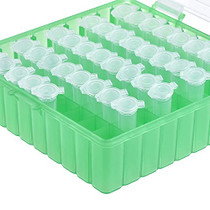 uxcell Centrifuge Tube Freezer Storage Box 100 Places Waterproof Polypropylene Lockable Cryogenic Holder Rack for 1.5/1.8/2ml Microcentrifuge Tubes Vials Samples, Green
