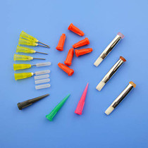 6Pcs Dispensing Bottle with 9Pcs Needle and 3Pc Brush and 12Pcs Cap (Dispensing Brush Set)