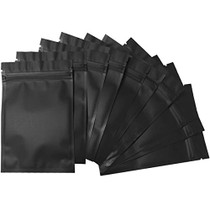 100 Pack Mylar Bags - 4 x 6 Inch Resealable Smell Proof Bags Foil Pouch Bag Flat Bag Matte Black