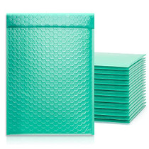 25 Pack #0 7x10 Poly Bubble Mailers Padded Envelopes Retailer Shipping Bags with Waterproof Self Seal Strip - TEAL BUBBLE MAILERS