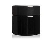 100 ml (3.4 fl oz) Medium Capacity Travel Size Black Ultraviolet Glass Screw Top Jar