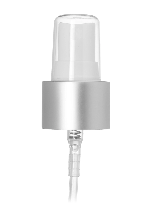 24410 Matte silver metal shell and white smooth skirt finemist