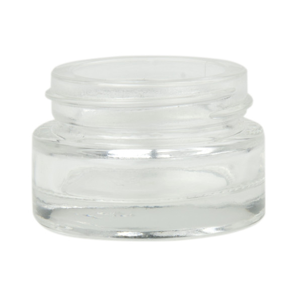 1/2 oz clear glass cylinder low-profile jar with 40-400 neck finish- Case of 240