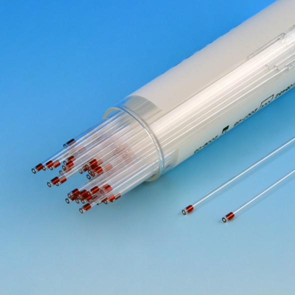 Capillary Tube, Microhematocrit, 100% PLASTIC, Red Tip, Sodium Heparinized, 100/Vial, 10 Vials/Unit