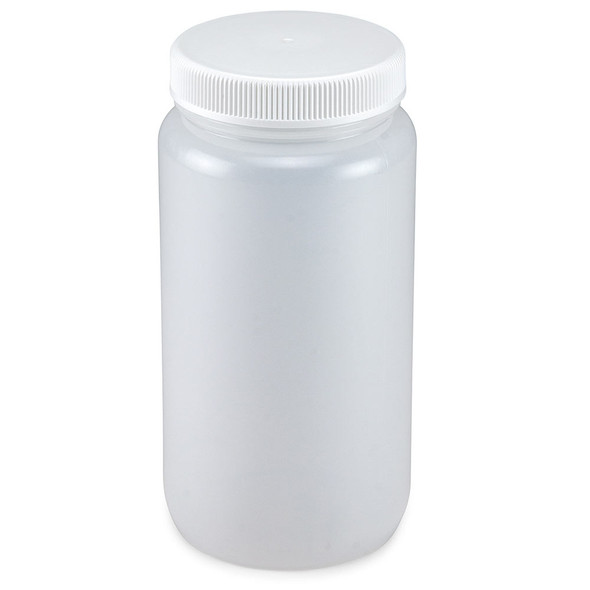 Bottle, Wide Mouth, LDPE Bottle, Attached PP Screw Cap, 2 Litres (0.5 Gallons)