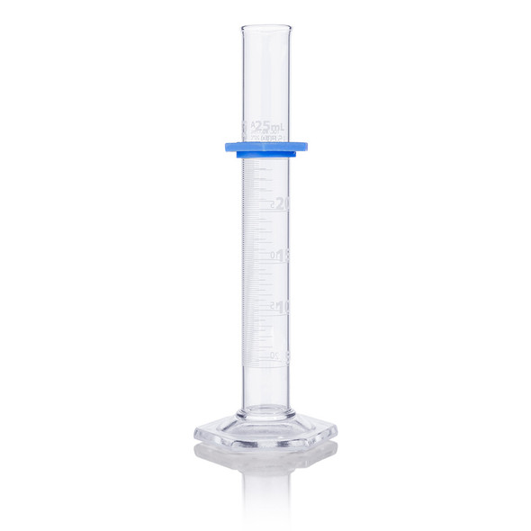 Cylinder, Graduated, Globe Glass, 25mL, Class A, To Deliver (TD), Dual Grads, ASTM E1272, 1/Box