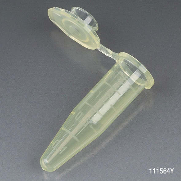 Microcentrifuge Tube, 1.5mL, PP, Attached Snap Cap, Graduated, Assorted Colors, Certified: Rnase, Dnase and Pyrogen Free, 500/Stand Up Zip Lock Bag