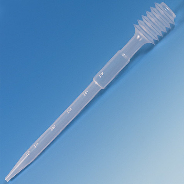 Transfer Pipet, 15.0mL, Bellows, Graduated to 5mL, 100/Bag
