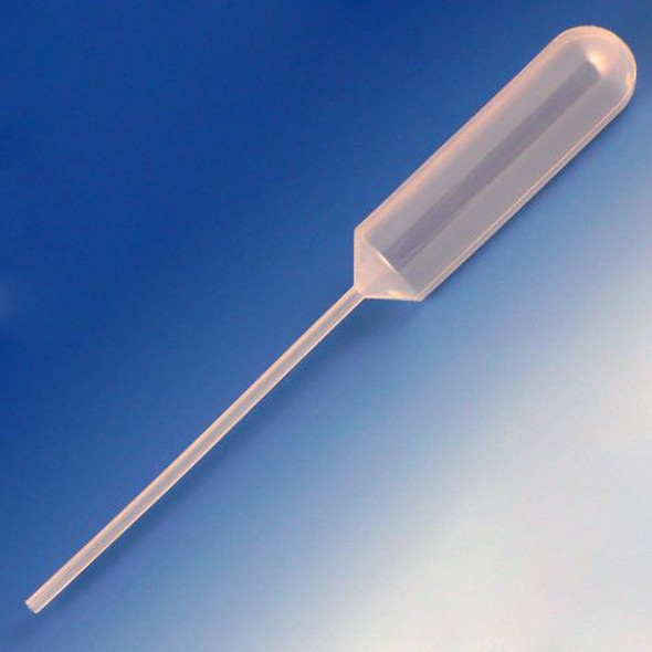 Transfer Pipet, 15.0mL, Narrow Stem, Large Bulb, 155mm, 250/Dispenser Box