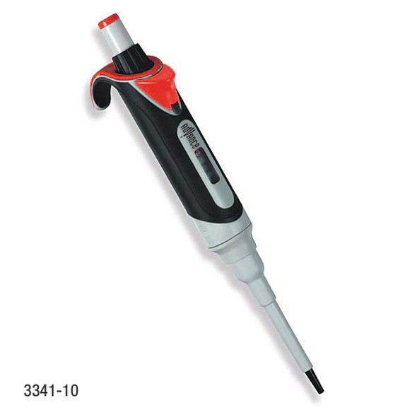 ** SEE NEW & IMPROVED # 3351-10 ** Pipette, Diamond Advance, Fully Autoclavable, Adjustable Volume, 0.5 - 10uL, Red