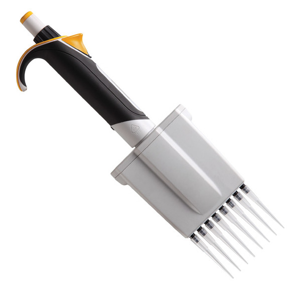 ** SEE NEW & IMPROVED # 3354-20 ** Pipette, Diamond Advance, Fully Autoclavable, 8-Channel, Adjustable Volume, 2 - 20uL, Yellow
