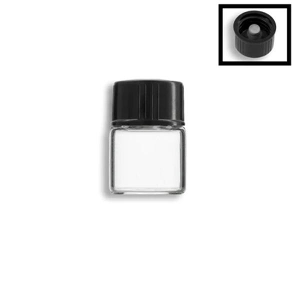 1ml Clear Vial w/ Black Polycone Lined Cap- Case of 500
