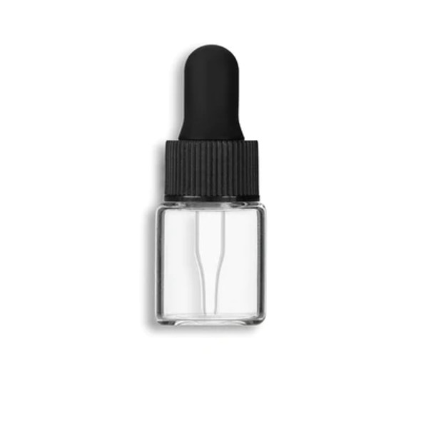 2ml Clear Vial w/ Black Dropper- Case of 500