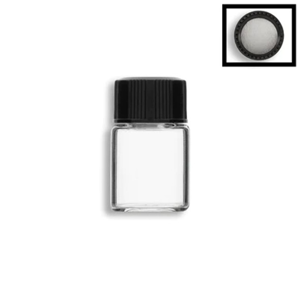 2ml Clear Vial w/ Black PS Lined Cap- Case of 500