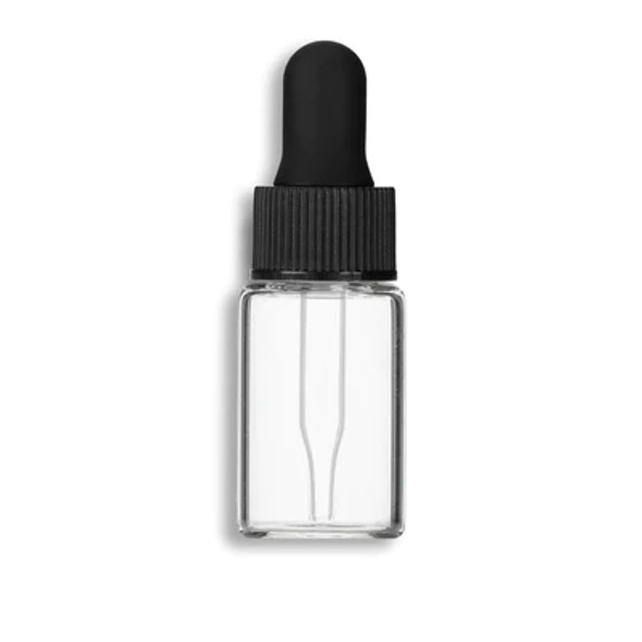 3ml Clear Vials w/ Black Dropper- Case of 500