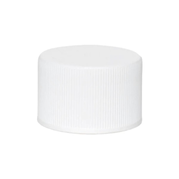 24-410 White Ribbed Cap (Heat Induction Seal for PET)