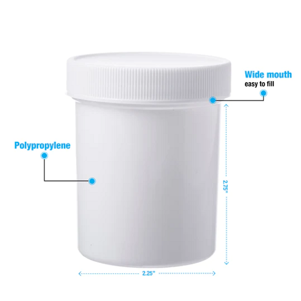 White Wide-Mouth Threaded Jars # 4 Oz. 58 mm cap - Pkg/70