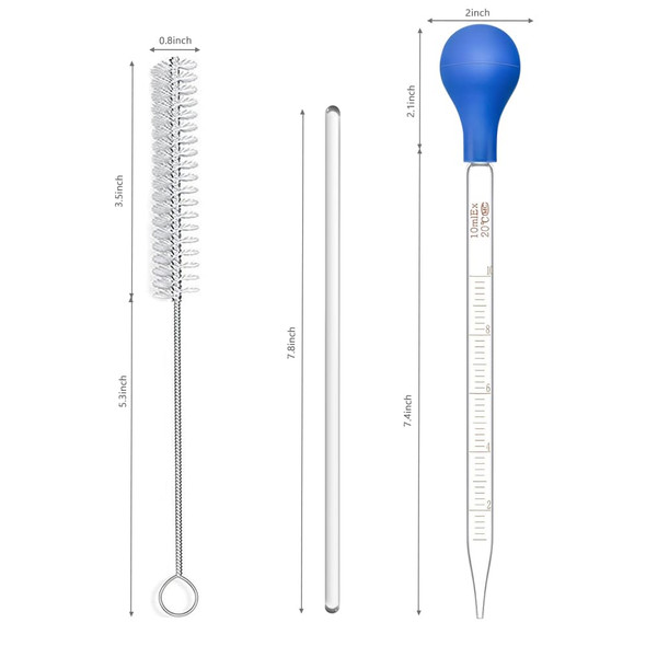 Droppers 10ml Pipettes Glass Graduated Dropper Lab Pipette Liquid Pipette (8)