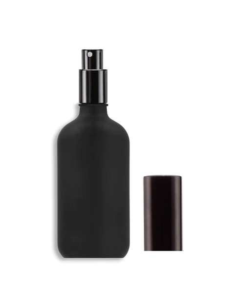 120ml  Matte Black  Euro Glass Bottle w/ Shiny Black Sprayer- Case of 96