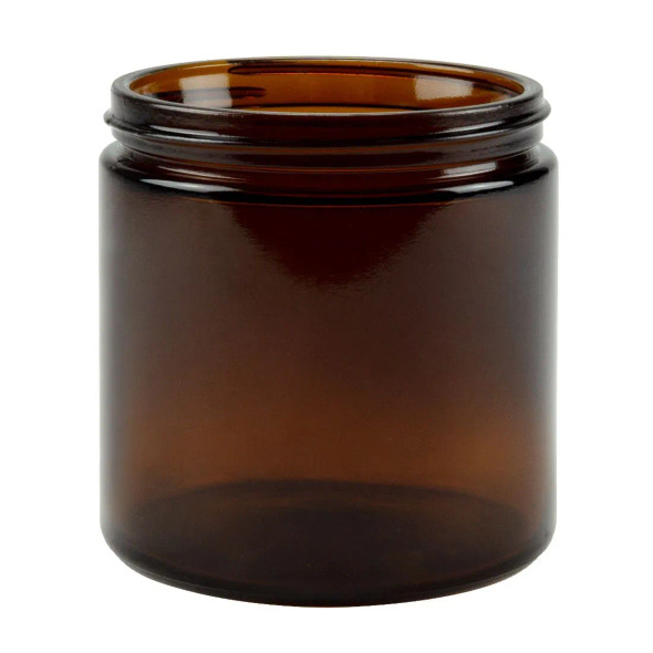 16 oz Amber Straight-Sided Jars 89-400 Finish- Pack of 12
