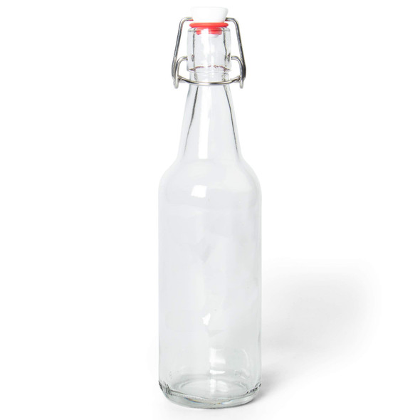 Cocktailor Glass Grolsch Beer Bottles (12-pack, 16.9 oz./500 mL) Airtight Seal with Swing Top/Flip Top Stoppers - Home Brewing Supplies, Fermenting of Alcohol, Kombucha Tea, Wine, Soda - Clear