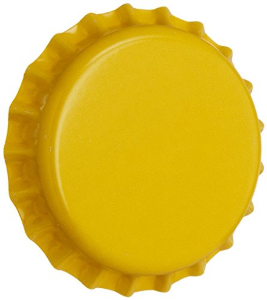144 Oxygen Absorbing Beer Bottle Caps, 26mm US Standard size Pry off Yellow Crown Caps for Homebrew, PVC Free Caps for Beer Bottles