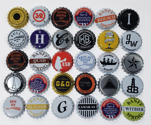 500 Craft Beer Bottle Caps, No Dents, Huge Variety of Assorted Crown Caps