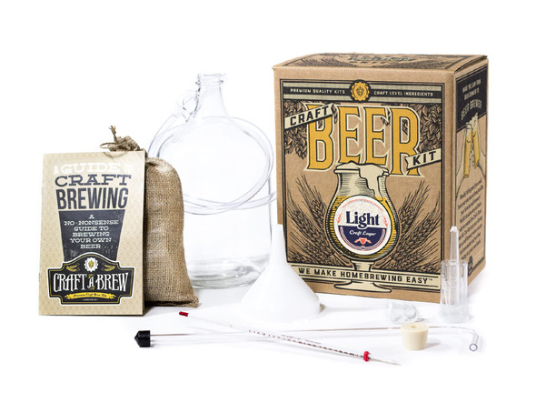 Craft A Brew - Light - Craft Lager - Beer Making Kit - Make Your Own Craft Beer - Complete Equipment and Supplies - Starter Home Brewing Kit - 1 Gallon