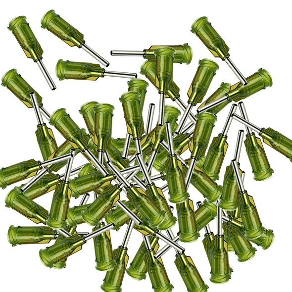 Luer Lock Syringe Tips 0.5" - 500 Count - Industrial Blunt Tip Dispensing Needles with Luer Lock 14 Ga x 1/2''