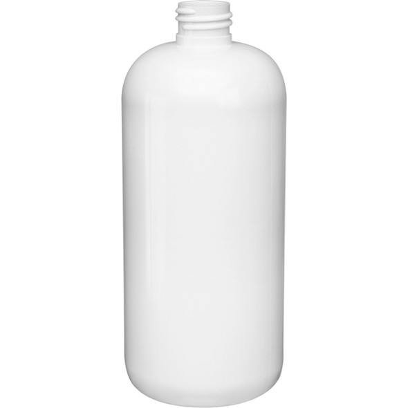 16 oz white PET plastic boston round bottle with 28-410 neck finish - Case of 144