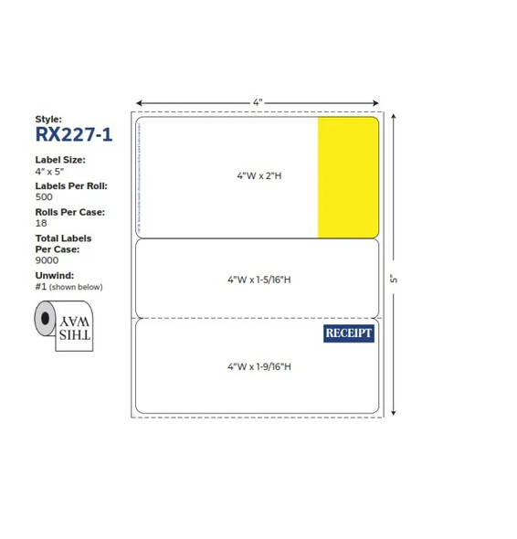 RX-227 – Standard Prescription Label 9,000 labels/case