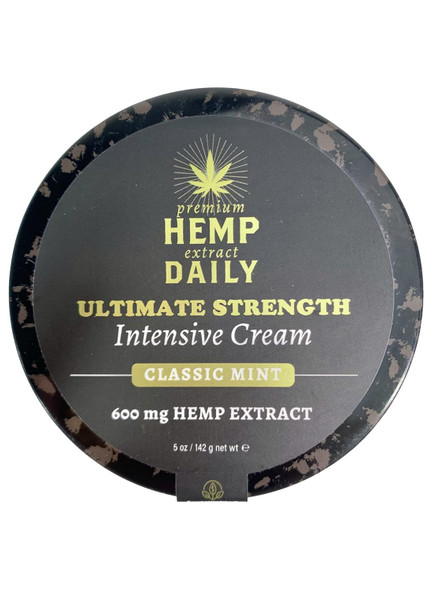Earthly Body Premium Hemp Extract Daily Ultimate Cream - Menthol, Argan, Jojoba, Rosehips - Lightweight, Fast-Absorbing Moisturizing Topical Lotion with Essential Oils - Classic Mint, Single 5oz