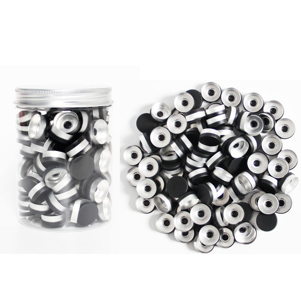20mm Black Flip Top Caps-100 Pcs Aluminum-Plastic Black Caps for Glass Vial-1754498667
