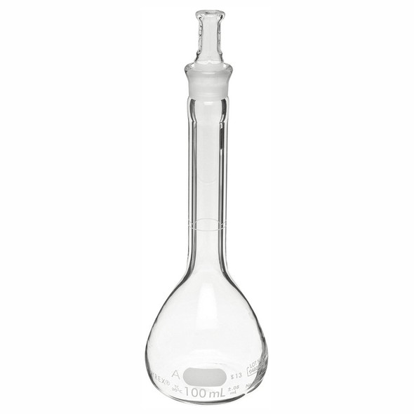 Corning Pyrex #5640-200,200mL Class A Volumetric Flasks with Pyrex Glass Standard Taper Stopper (Single)