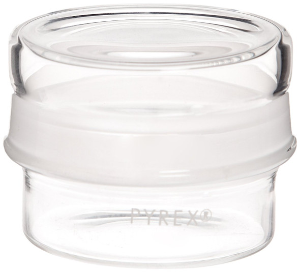 Corning Pyrex Borosilicate Glass Cylindrical Low Form Weighing Bottle with Short Length 55/12 Standard Taper Joint, 36ml Capacity (Case of 2)