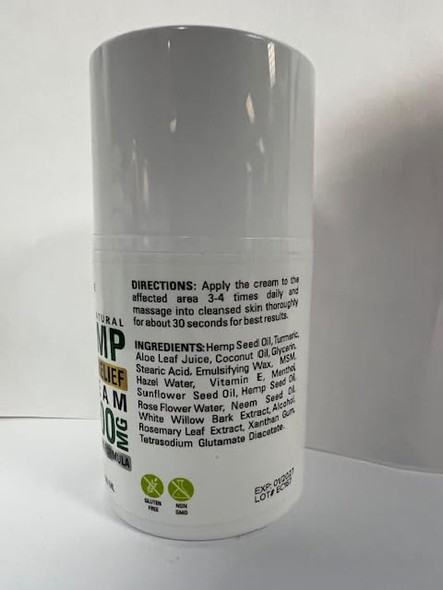 Hemp Cream by Eclipse - Non-Greasy, Targeted Long-Lasting Relief - Natural Hemp Extract Cream - Made in USA - 2 Pack